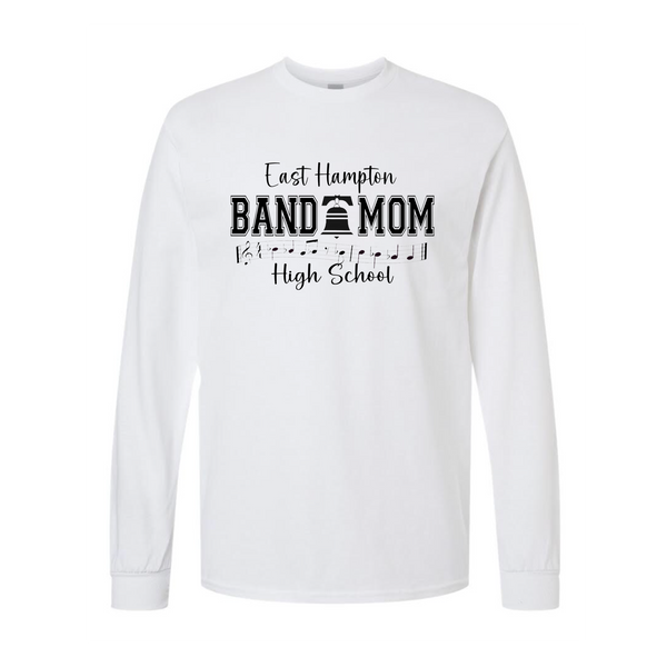 EHHS Band Mom long sleeve (PRINTED SLEEVES-WHITE)