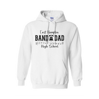 EHHS Band Dad pullover hoodie (PRINTED SLEEVES-WHITE)